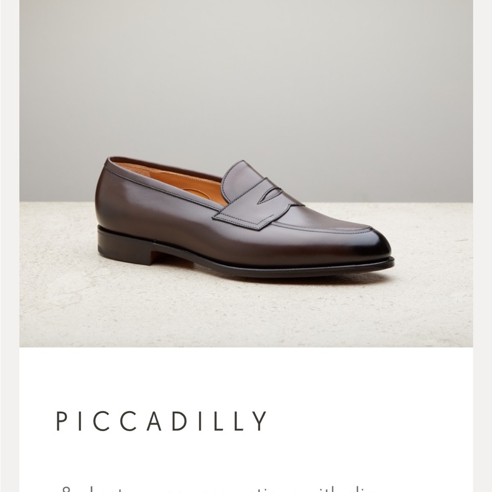 Authentic Edward Green Piccadilly Penny Brown Loafers 10.5-11 UK  NWOT